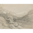 thumbnail image 2 of Louis Gurlitt 18x15 Black Ornate Wood Framed Double Matted Museum Art Print Titled - A View of Cavi in the Sabine Hills (1848), 2 of 5