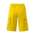 thumbnail image 5 of WERYOUNG Cargo Shorts For Men Solid Color Elastic Waist Casual Summer Athletic Shorts With Pockets For Outdoor Sports Versatile Bottoms L, 5 of 7
