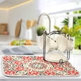 thumbnail image 4 of FREEAMG Dish Drying Mat Red Flower Pattern Absorbent Drying Pad Kitchen Heat Resistant Countertop Protector 16"× 18", 4 of 6