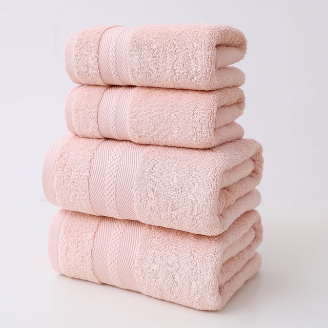 Juego de 4 toallas de baño gruesas, suaves y absorbentes, ideal para el hogar y el baño.