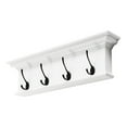 thumbnail image 2 of Home Wall Decorative Antique Brass Hardware 4 Hook Coat Rack - Classic White Finish, 2 of 7