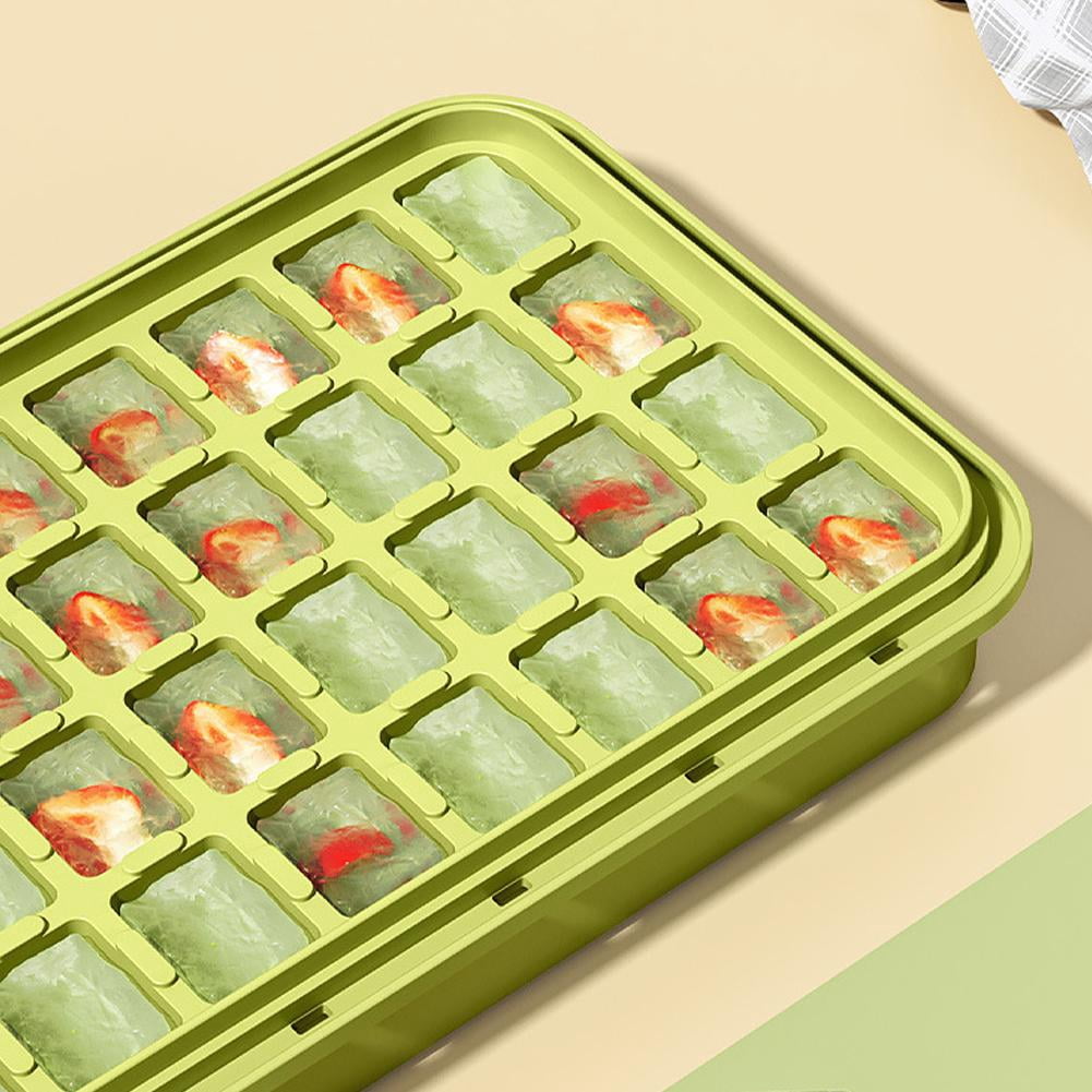 Ice Trays for Freezer with Lid and Bin, 2026 Ice Tray for Freezer with Release for Chilling 2 Trays,Easy 64-Ice Cocktai