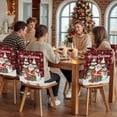 thumbnail image 5 of Merry Christmas Tree Chair Covers Set of 1 Santa Claus Winter Snowman Red Black Plaid Chair Back Covers Stretch Removable Washable Slipcovers Protector for Dining Room Kitchen Party Decor, 5 of 5