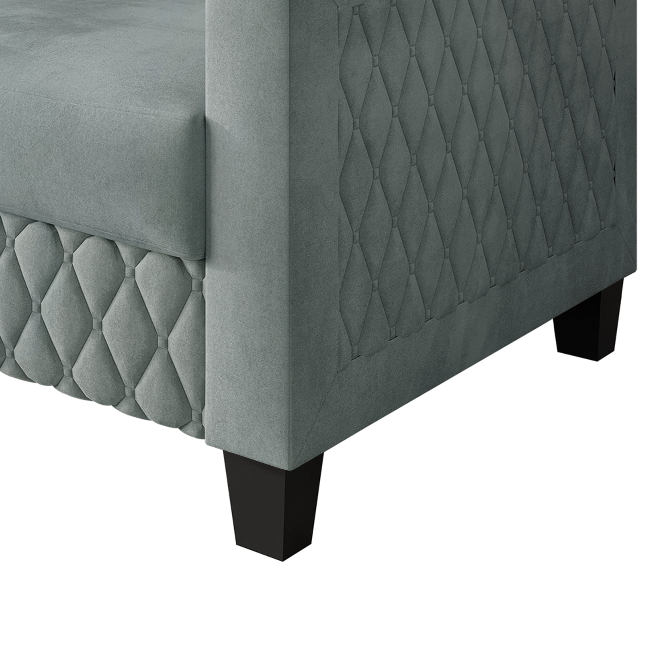Castle Place Modern Luxe Velevet Diamond Tufted Upholstered Chair, Light Blue