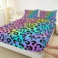 thumbnail image 3 of Castle Fairy Gradient Cheetah Print Bed Sheets,Animal Leopard Print King Sheets, 3 of 7