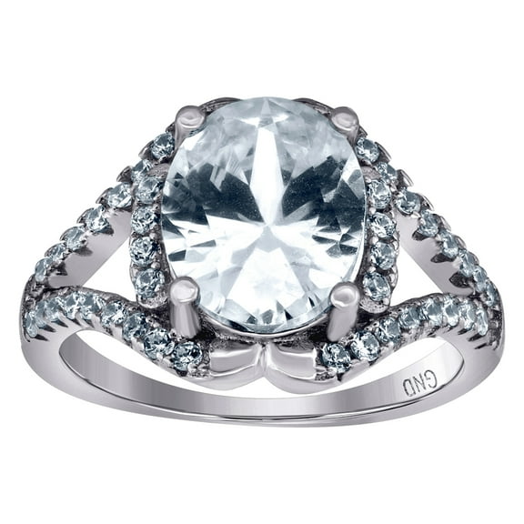 925 Sterling Silver Womens Oval Cubic Zirconia Fancy Ring Size 6 12.5x2.7mm Wide Ring for Women