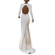 thumbnail image 1 of Vestido de novia SHANDUAO satinado sin espalda de manga larga marfil-12, 1 of 6