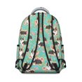 thumbnail image 3 of Corgi and Floral Blue Pattern Backpack for School, Cute School Bag with Adjustable Shoulder Straps and Padded Back, 15.3"x11"x7.1", 3 of 5