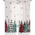 thumbnail image 3 of Tree Semi Sheer Curtains 84 inches Long, Winter Trees Snowflake Window Treatments Sheer Curtains,Light Filter Curtains Rod Pocket Drapes Living Room Bedroom Decor,2 Panels, 3 of 6