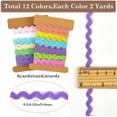 thumbnail image 2 of 24 Yards 2 Styles Rac RIC Trim 1/4 inch(7.5mm) Wave Ribbon Bending Fringe Trim Woven Fabric Sewing Lace for DIY Sewing Crafts Clothes Dress Embellishment Gift Wrapping Party, 2 of 8