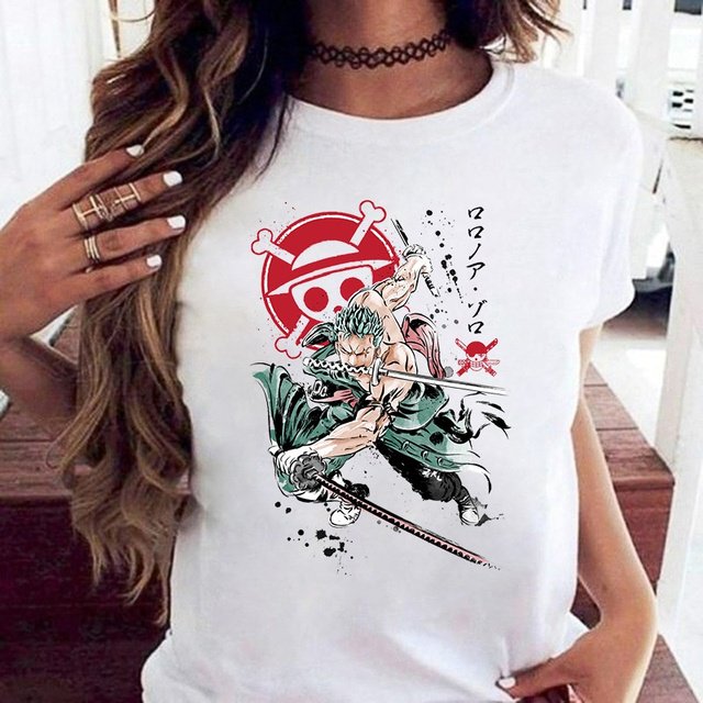 Japanese Anime Roronoa Zoro T-shirt fashion Print Loose Chic Harajuku Punk Unisex T-shirt