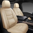 thumbnail image 2 of Leather  Seat Covers Full Set,Universal Fit for  ,SUVs and Seda, Luxury Leatherette Cushio, 5 Seats Protectors (Beige, Full Set-5 Seats(Front and Rear)), 2 of 7