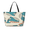 thumbnail image 2 of Yiaed Cute colorful whale Print Large Capacity Beach Travel Bag - Waterproof Zipper Vacation Tote for Sandproof Storage, and Camping, 2 of 7