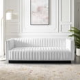 thumbnail image 2 of Tufted Sofa, Fabric, White, Modern Contemporary Urban Design, Living Lounge Room Hotel Lobby Hospitality, 2 of 10