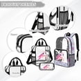 thumbnail image 3 of Xoenoiee Turtle Bubble Coral Print 3 Pieces Set Clear Backpack for for Girls School Backpacks 17 inch Transparent School Bag with Lunch Bag Pencil Case Set for Elementary Kindergarten Student, 3 of 5