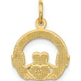 thumbnail image 4 of 14K Yellow Gold Claddagh Charm (19 X 14) Made In United States c379, 4 of 6