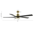 thumbnail image 4 of 54 in. Black and Gold DC Indoor Ceiling Fan with Light Kit, 5 Reversible Blades Carved Wood Blades, 4 of 8