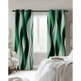 thumbnail image 3 of Ombre Green Lines Blackout Curtains 39 Inches Length, Abstract Water Ripple Gradient Color Window Treatment Thermal Insulated Drapes for Bedroom Living Room 2 Panels 55x39 Inches, 3 of 8
