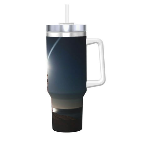 

Logiee Peggy s Cove Lighthouse Print 40OZ Ice Bully Cup with Handle and Straw Double Wall Stainless Steel Tumbler Travel Coffee Cup with Lid Summer Insulation and Cooling Cup