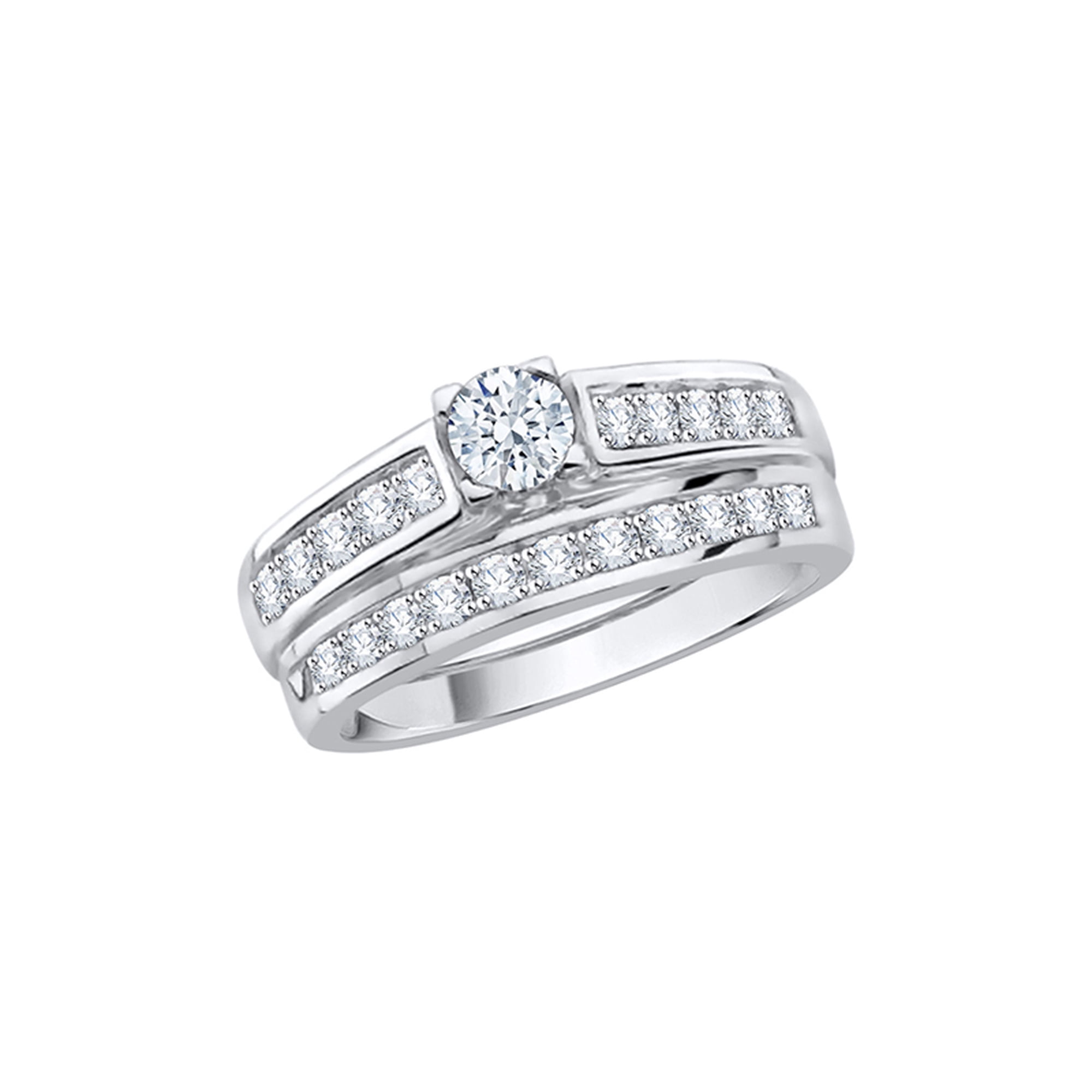 KATARINA Diamond Bridal Set in 10K White Gold (3 cttw I-J I1-I2) (Size-7)