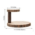 thumbnail image 3 of Efavormart 8" Tall - 2 Tier Natural Elm Wood Slab Food Server, Wooden Dessert & Cupcake Stand, 3 of 11