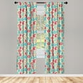 thumbnail image 3 of Ambesonne Paisley Curtains, Traditional Leafy Motifs, Pair of 28"x63", Turquoise Pink Cream, 3 of 5
