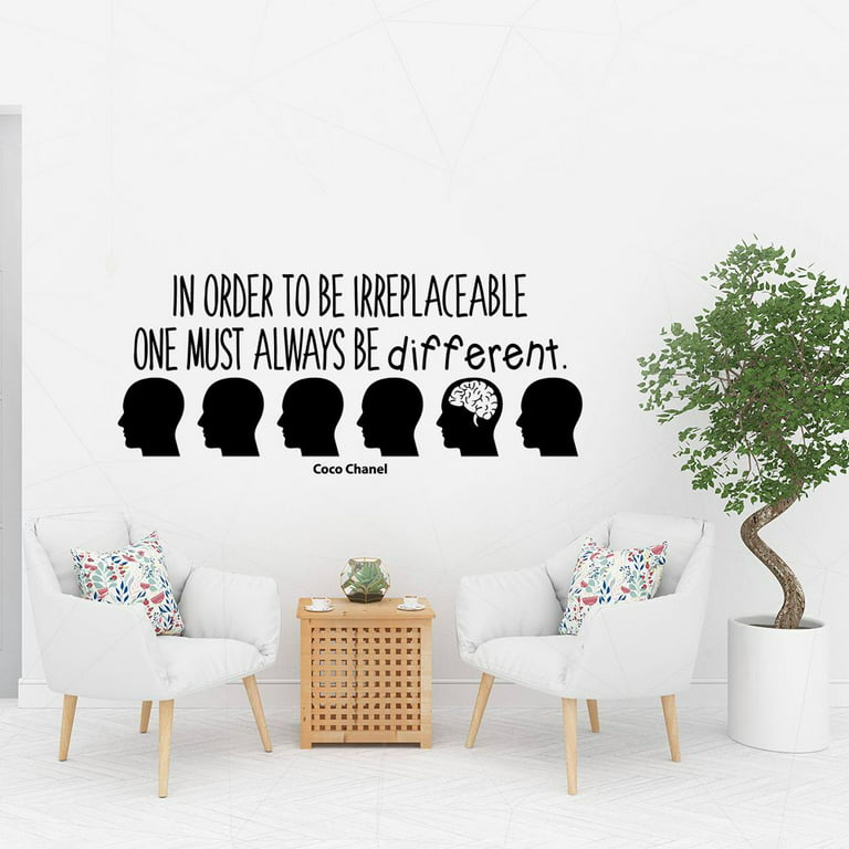 Always Be Different - Coco Chanel Quote Famous Life Motivation Quotes  Inspiration Saying Wall Art Sticker Designs Vinyl Stickers For Home House  Walls Rooms Windows Bedroom Decoration Size (24x30 inch) 
