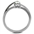 thumbnail image 3 of Luxe Jewelry Designs Stainless Steel Bypass Style Women's Engagement ring with CZ, Size 8 (Pack of, 3 of 4