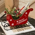 thumbnail image 5 of Lighted Up Christmas Metal Sleigh Car with Christmas Tree Red Berry for Table top Christmas Decor and Home Decoration, 5 of 8