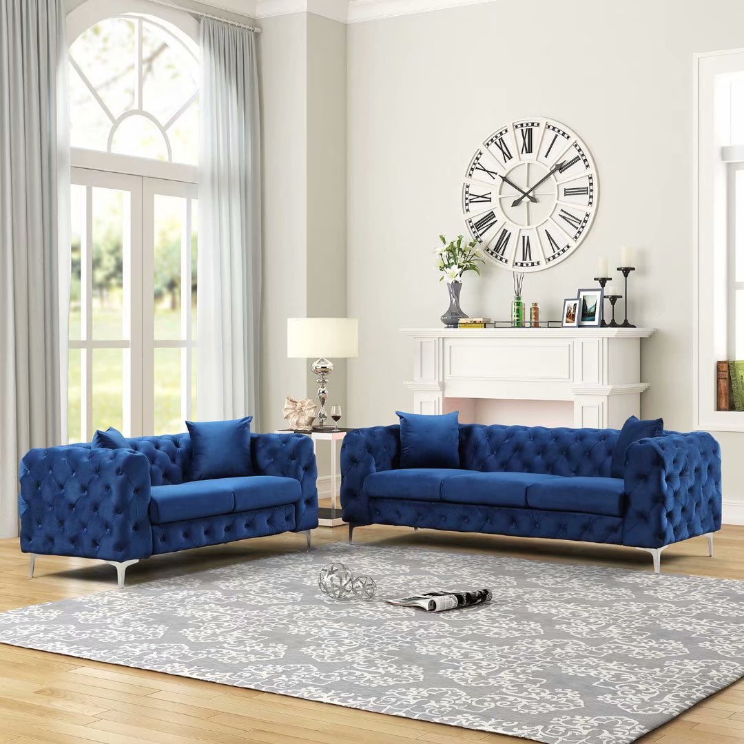 Buy Morden Fort Modern Contemporary 2 Piece of Loveseat and Sofa Set ...
