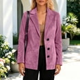 thumbnail image 5 of Warop Faux Suede Blazer for Women Open Front Lapel Long Sleeve Jacket Casual Office Wear Fall Suits with Pockets, 5 of 6