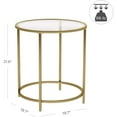 thumbnail image 2 of Vasagle Modern Tempered Glass End Table With Golden Metal Frame, 2 of 7
