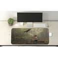 thumbnail image 2 of Jungle Computer Mouse Pad, Chinese Man in Forest Training His Bird Ecological Life Picture Print, Rectangle Non-Slip Rubber Mousepad X-Large, 35" x 15" Gaming Size, Green Brown, by Ambesonne, 2 of 2