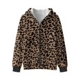 thumbnail image 4 of Uorisanigo Sweatshirt for Kids Zip Up Hoodie Brown Cheetah Leopard Print Jacket Lightweight Long Sleeve Pullover Top Fashion Fall Trendy Clothes Casual Athletic Sweatshirt, 4 of 8