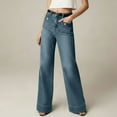 thumbnail image 3 of POROPL Womens Jeans Denim Elastic Wide Leg High Waist Loose Flare Jeans with Pockets,30" Inseam, 3 of 7