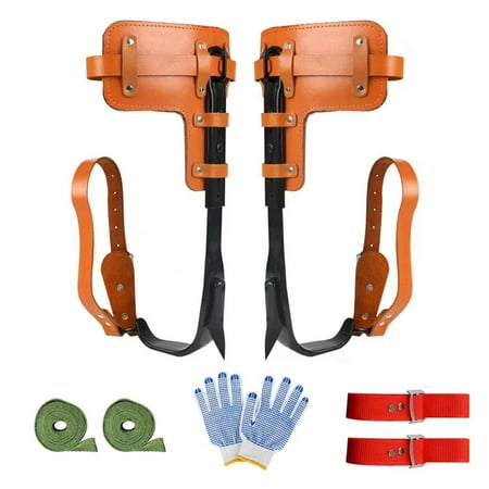 Tree Climbing Spikes with Gloves Straps Tree Climbing Equipment Outdoor Tree  Spikes for Cutting Tree Climbing Hunting Fruit Picking Camping 