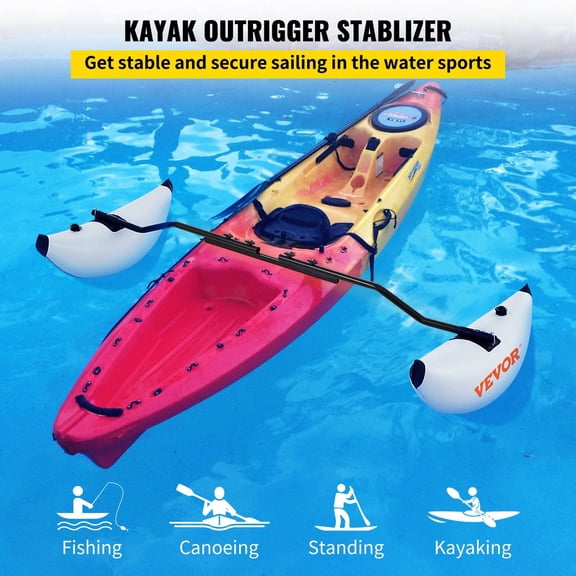 Kayak Outrigger Stabilizers,2 PCS,PVC Inflatable Outrigger Float with Sidekick Arms Rod,Standing Float Stabilizer System Kit for Kayaks,Canoes,Fishing Boats