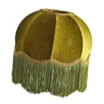 thumbnail image 4 of Mornei European Style Fringe Table Lamp Shade Velvet Lighting Cover for Bedroom Bedside Style B, 4 of 8