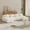 White, variant on 135" Tufted Fuzzy Modular Sleeper Sofa, Modern Sofa with No Assembly, Cloud Sectional Couch with Flexible Layout for Living Room​, Taupe