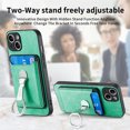 thumbnail image 3 of For Iphone 15 Plus Skin Feel Ring Holder Wallet Magnetic Phone Case(Green),iPhone 16 Plus, 3 of 8