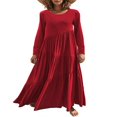 thumbnail image 1 of Robes Longues Décontractées pour Femmes, Mode, Coupe Ample, Manches Longues, Unies, Maxi, 1 of 5