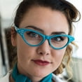 thumbnail image 5 of Hip Hop 50's Shop Womens Cat Eye Rhinestone Glasses (Adult Teal), 5 of 7