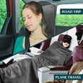thumbnail image 5 of PAVILIA Travel Blanket Pillow, Soft Airplane Blanket 2-IN-1 Combo Set, Plane Blanket Compact Packable, Flight Essentials Car Pillow, Travelers Gifts Accessories, Luggage Backpack Strap, 60x43 Gray, 5 of 8