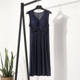 thumbnail image 2 of Robes d'Été pour Femmes Longues Sans Manches Décontractées Robe Maxi Tissu Extensible 4 Directions 1 Pce, 2 of 6