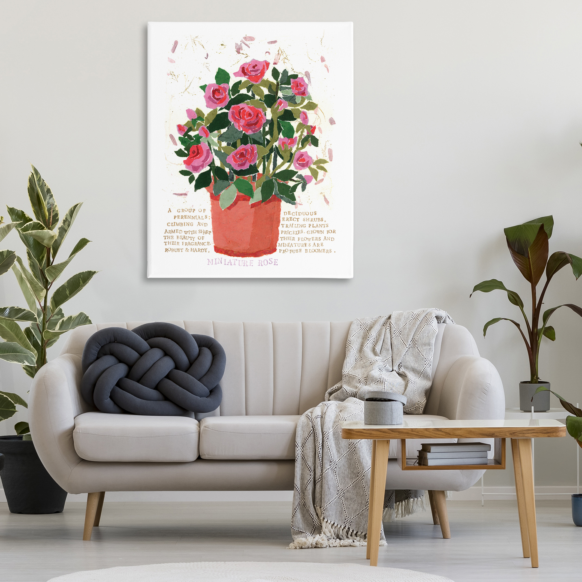 Stupell Industries Mini Roses Bouquet Botanical & Floral Painting Gallery Wrapped Canvas Art Print Wall Art, 36 x 48