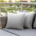 thumbnail image 2 of Outdoor Waterproof Pillow Covers Country Gray Gradient Lines Decorative Throw Pillow Protectors,Pillowcase Cushion Cases for Patio Sofa Garden Couch,16x16in,Pack of 2, 2 of 14