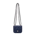 thumbnail image 4 of Daisy Rose Vegan leather Quilted Mini Cross Body Bag, Blue, 4 of 7