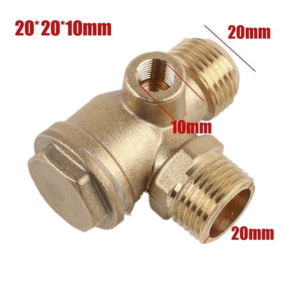Air Compressor 3-Port Brass Male Threaded Check Valve Connector Tool