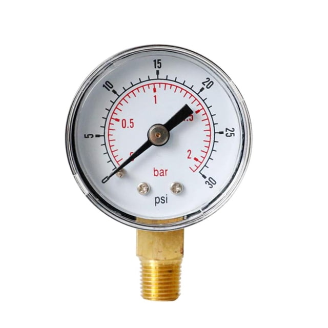 Manómetro TS-8 Redon.do Hidráulico/Neumatico Dial 0-30 PSI 2.36x1.57x0.98inch Cola Aparato de manómetro de aire