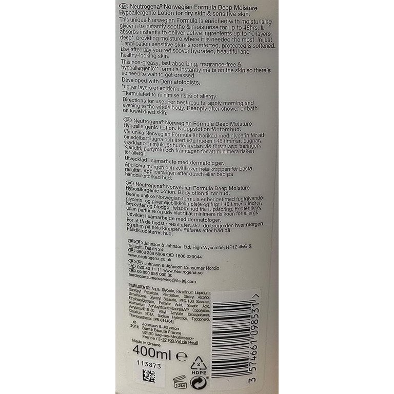 NEUTROGENA Norwegian Formula Deep Moisture Hypoallergenic